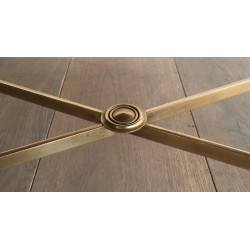 Neoclassical Brass Coffee Table with Fluted Legs, in the Style of Maison Jansen, French Work, Circa 1970