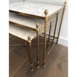 Brass nesting Tables by Maison Jansen