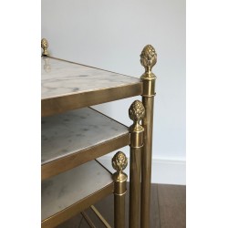 Brass nesting Tables by Maison Jansen