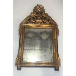 Restauration Period Gilt and Antiqued Green Painted Mirror, French Work, Circa 1800