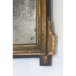 Restauration Period Gilt and Antiqued Green Painted Mirror, French Work, Circa 1800