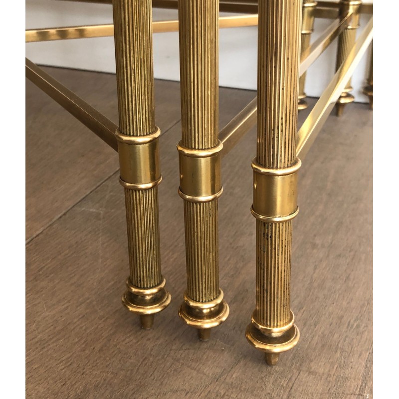 Brass nesting Tables by Maison Jansen