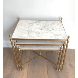 Brass nesting Tables by Maison Jansen