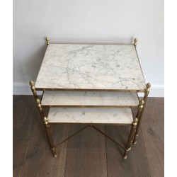 Brass nesting Tables by Maison Jansen