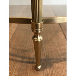 Small Round Brass Coffee Table by Maison Baguès, French Work, Circa 1940