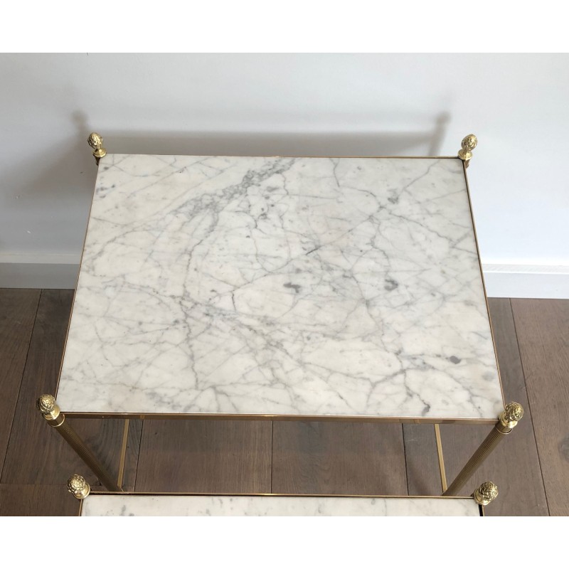 Brass nesting Tables by Maison Jansen