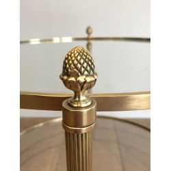 Small Round Brass Coffee Table by Maison Baguès, French Work, Circa 1940