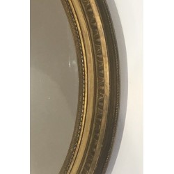 Miroir de Style Louis XVI en Bois Sculpté et Stuc Doré, Travail Français, XIXe Siècle