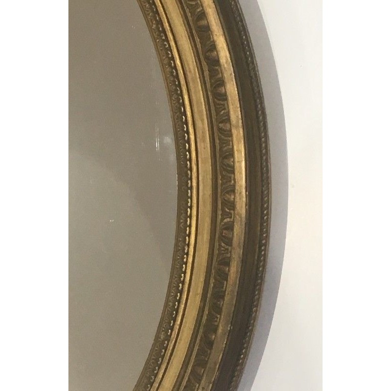 Miroir de Style Louis XVI en Bois Sculpté et Stuc Doré, Travail Français, XIXe Siècle