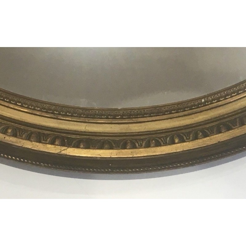 Miroir de Style Louis XVI en Bois Sculpté et Stuc Doré, Travail Français, XIXe Siècle