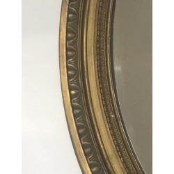 Louis XVI Style Mirror in Carved Wood and Gilded Stucco, French Work, 19th Century