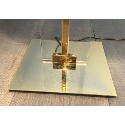 Lampadaire de Parquet en Verre et Laiton, Travail Français, vers 1970 | Maison BARROIS