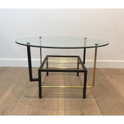  Rare Table Basse en Métal Laqué Noir