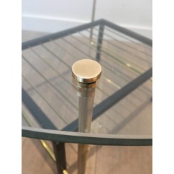  Rare Table Basse en Métal Laqué Noir