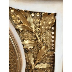 Important Porte-Revues de Style Louis XVI en Bois Sculpté Patiné et Doré à Double Cannage, Travail Français, Vers 1880