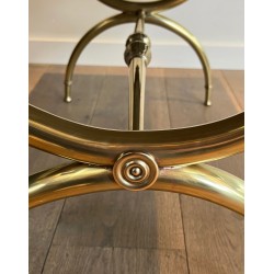 Neoclassical Brass and Green Marble Coffee Table by Raymond Subes, French Work, Circa 1940