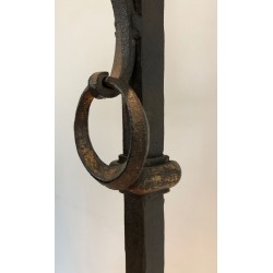 Lampadaire en Fer Forgé et Doré, Art Déco, Travail Français, vers 1940 | Maison BARROIS