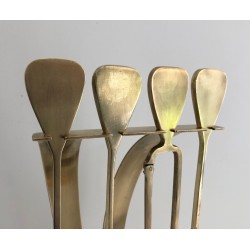 Nécessaire de Feu Design en Laiton, Travail Français, Vers 1970