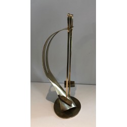 Nécessaire de Feu Design en Laiton, Travail Français, Vers 1970