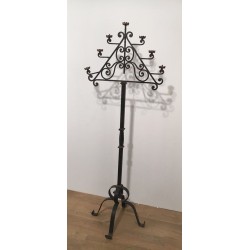 Seven-Arm Wrought Iron Floor Lamp, Art Déco, French Work, circa 1940 | Maison BARROIS