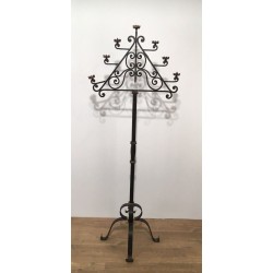 Seven-Arm Wrought Iron Floor Lamp, Art Déco, French Work, circa 1940 | Maison BARROIS