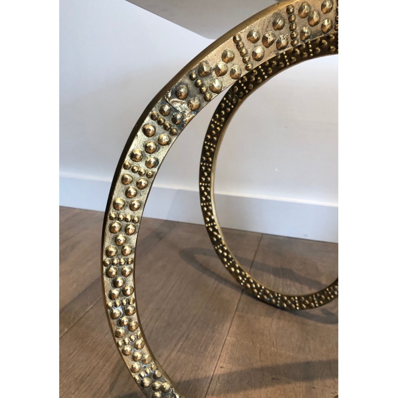 Table Basse en Bronze à Têtes de Mouflons d'Alain Chervet, Travail Français, Vers 1970