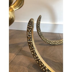 Table Basse en Bronze à Têtes de Mouflons d'Alain Chervet, Travail Français, Vers 1970