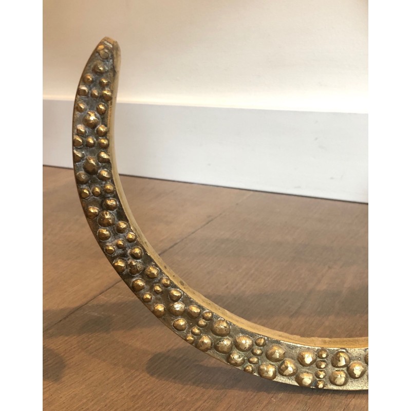 Table Basse en Bronze à Têtes de Mouflons d'Alain Chervet, Travail Français, Vers 1970
