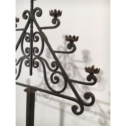 Lampadaire Fer Forgé à Sept Bras, Art Déco, Travail Français, vers 1940 | Maison BARROIS