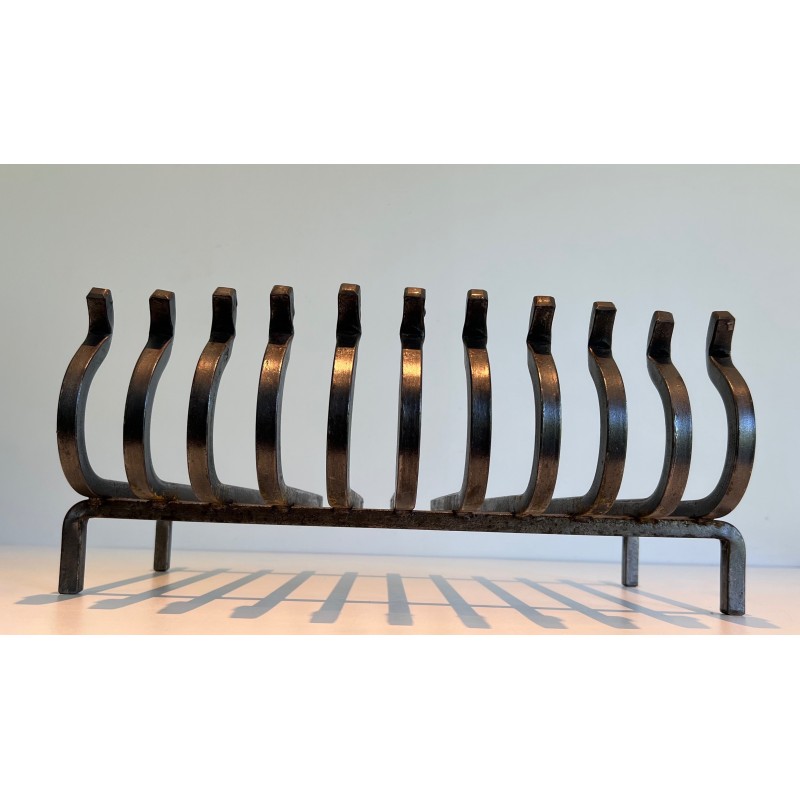 Wrought Iron Log Holder, French Work, Circa 1950