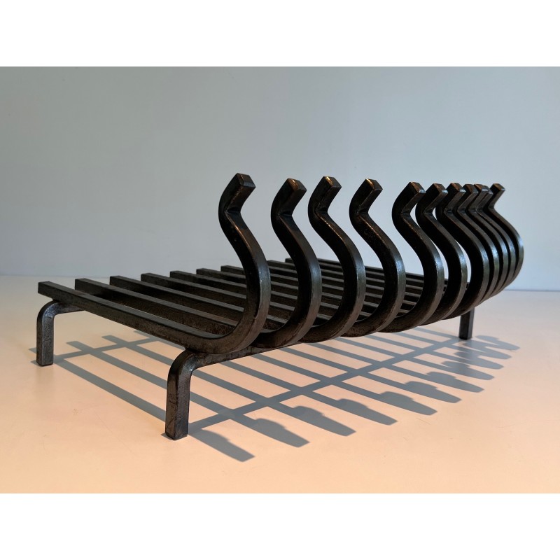 Wrought Iron Log Holder, French Work, Circa 1950
