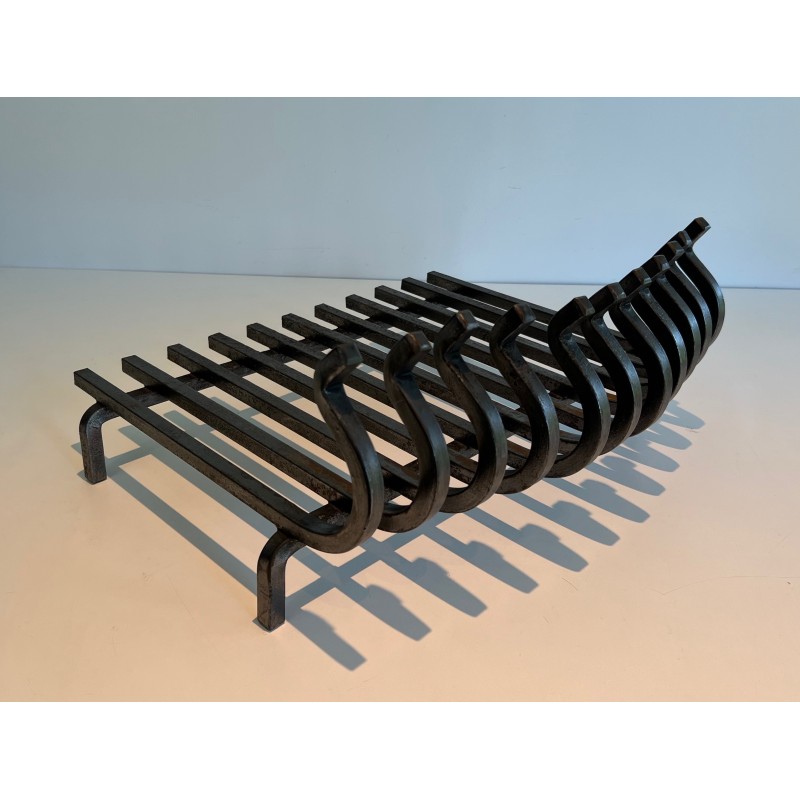 Wrought Iron Log Holder, French Work, Circa 1950