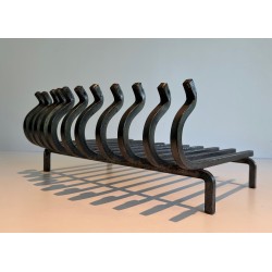 Wrought Iron Log Holder, French Work, Circa 1950