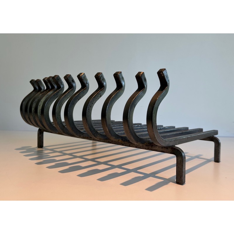 Wrought Iron Log Holder, French Work, Circa 1950