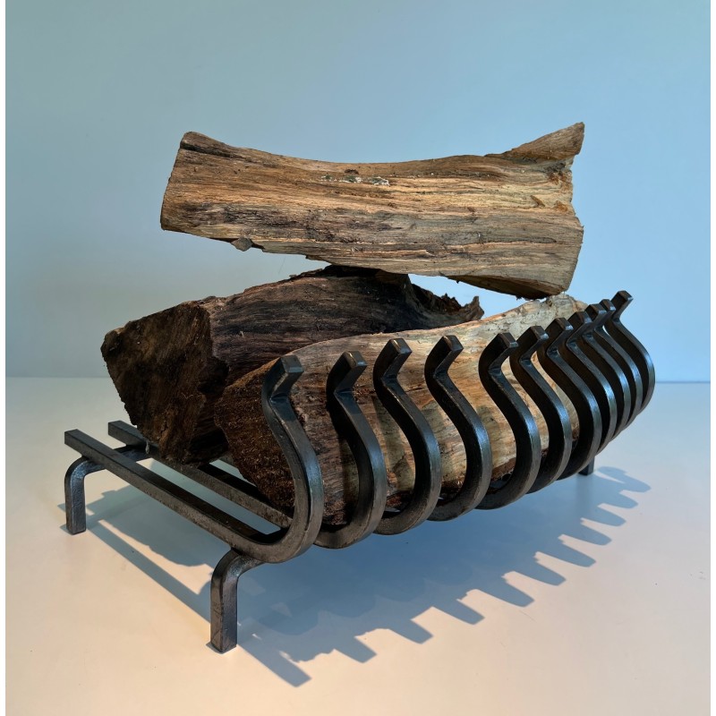 Wrought Iron Log Holder, French Work, Circa 1950