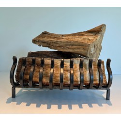 Wrought Iron Log Holder, French Work, Circa 1950