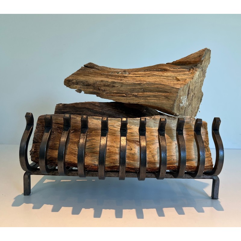 Wrought Iron Log Holder, French Work, Circa 1950