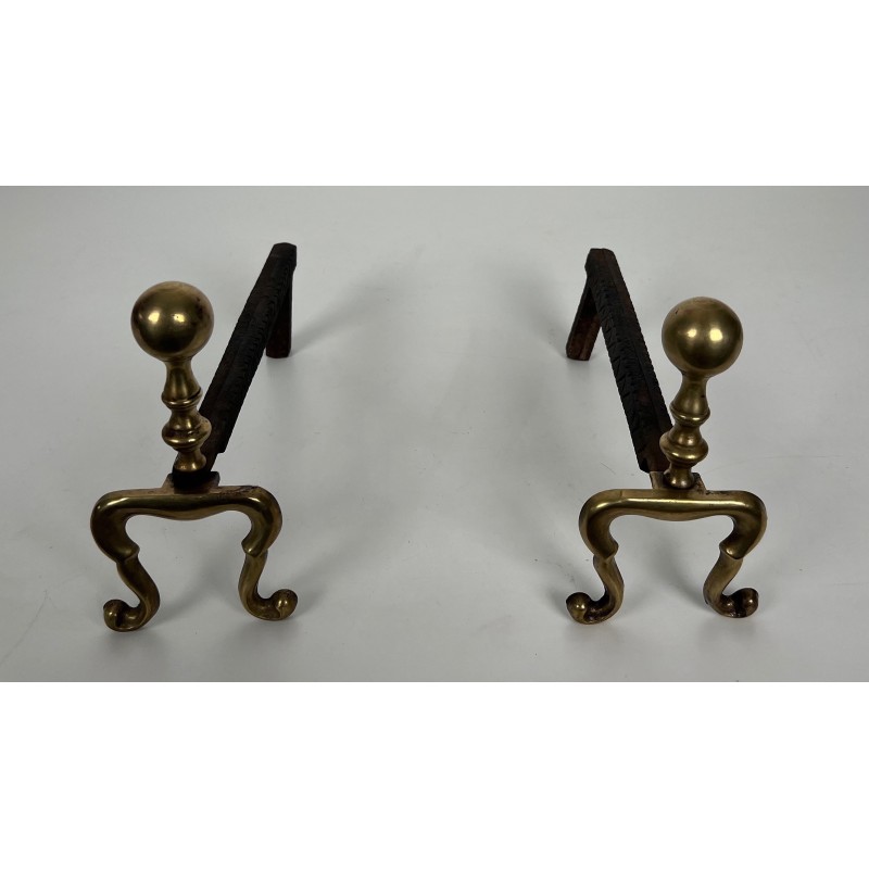 Paire de Chenets en Bronze de Style Néoclassique, Travail Français, Vers 1920