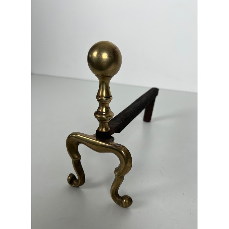 Paire de Chenets en Bronze de Style Néoclassique, Travail Français, Vers 1920