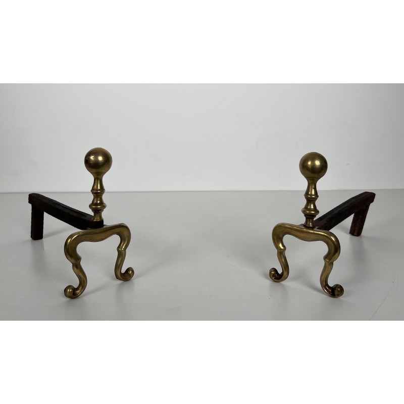 Pair of Neoclassical Style Bronze Andirons, French Work, Circa 1920