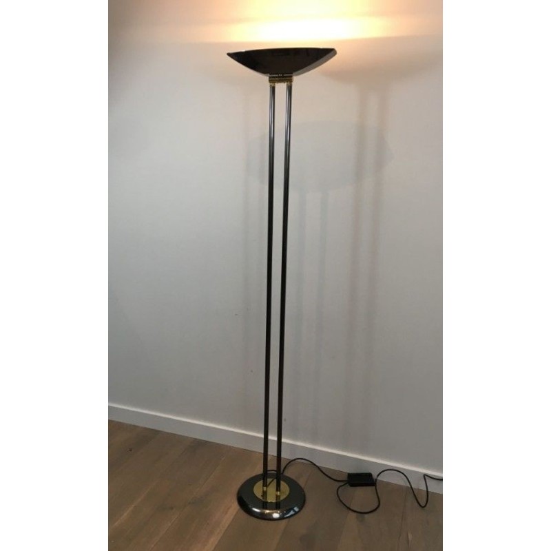 Lampadaire Patine Canon de Fusil et Laiton, Travail Français, vers 1970 | Maison BARROIS