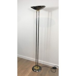 Lampadaire Patine Canon de Fusil et Laiton, Travail Français, vers 1970 | Maison BARROIS