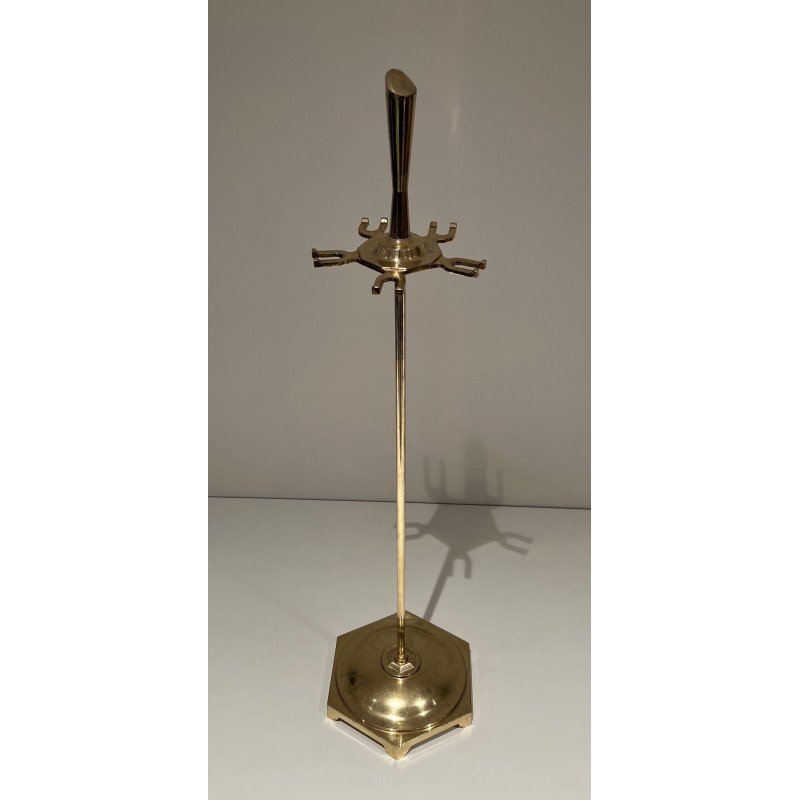 Nécessaire de Feu Moderniste en Laiton, Travail Français, Vers 1970