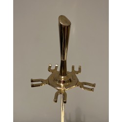 Modernist Brass Fireplace Tools Set, French Work, Circa 1970