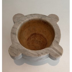 Important French Carrara Marble Mortar, 18th Century