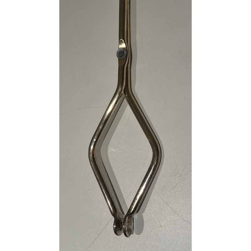Modernist Brass Fireplace Tools Set, French Work, Circa 1970