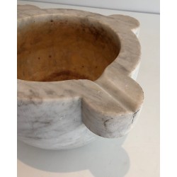 Important French Carrara Marble Mortar, 18th Century