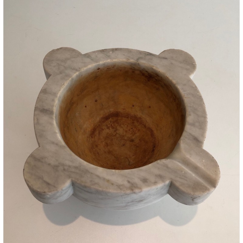 Important French Carrara Marble Mortar, 18th Century