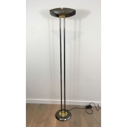 Lampadaire Patine Canon de Fusil et Laiton, Travail Français, vers 1970 | Maison BARROIS