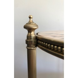 Neoclassical Style Three-Tier Brass and Marble Side Table by Maison Jansen, French Work, Circa 1940